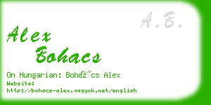 alex bohacs business card